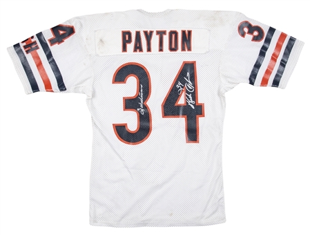 1984-87 Walter Payton Game Used and Signed Chicago Bears Road Jersey With Team Repairs (Newport Sports Museum LOA, MEARS & Beckett) 